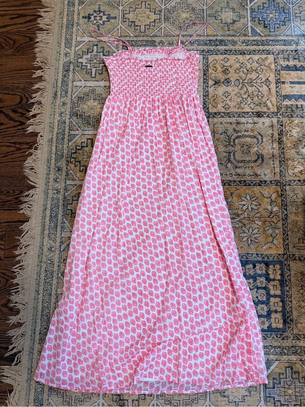 Billabong Baja Breeze Pink & White Block Print Midi Dress - Picture 3 of 5
